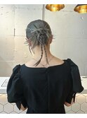 シルバーカラー　ヘアアレンジ