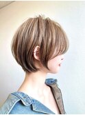 大人ショート/ショートボブ/レイヤー/ハイトーン/ハイライト