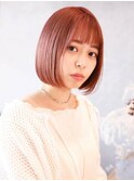 ■HARBORS鎌倉/ショコラピンク/切りっぱなしボブ/うる艶髪62-6