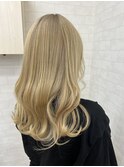 【iikanji hair】セミロング×プラチナブロンド