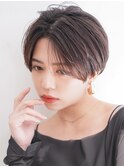 20代30代40代ひし形大人かわいい小顔ラベンダーアッシュショート