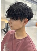 波巻きスパイラル波巻きパーマメンズマッシュ刈り上げ【大和】