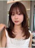 韓国レイヤーカット/フェイスレイヤー/前髪/韓国風バング