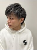 魅力倍増カールセミディシアーカラーダークアッシュショートヘア
