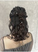編みおろしハーフアップ/ヘアセット/ヘアアレンジ