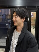 サーリー(SURLY) センター分けパーマ1ヶ月後カットグリーススタイリング