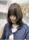ハッシュカット/オリーブカラー/オリーブベージュ