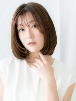 ドクターズ サロン ラブ(Dr's Salon LAB)&nbsp;艶感オリーブベージュ顔周りカット丸みボブg古河20代30代40代