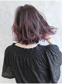 切りっぱなしボブアシメショートピンクバイオレット