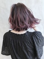 ムウ 難波(MOU)&nbsp;切りっぱなしボブアシメショートピンクバイオレット