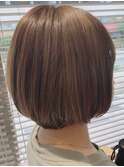 ショートボブ★耳かけショートフォギーベージュ★髪質改善