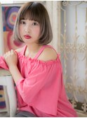 *mod's姪浜*…外国人風ハイライトカラー小顔前下がりオン眉ボブe