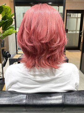 セシルヘアー(CECIL hair) ウルフカット×オレンジレッドカラー