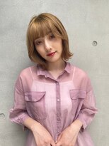 ヘアーアンドメイク エクリ 不動前店(Hair&Make equri)&nbsp;【目黒不動前】外ハネミディのハイトーンボブ