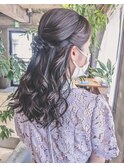 大人っぽハーフアップ