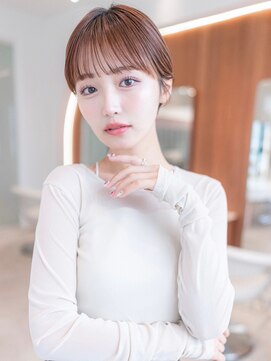 メゾンバイハバナ(maison by HAVANA) 20代30代大人かわいい斜めバンググレージュカラー小顔ショート