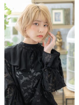 カバーヘア ブリス 戸田公園西口店(COVER HAIR bliss) ハイトーンカラー前下がマッシュボブh2戸田公園10代20代30代