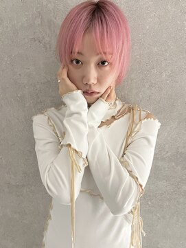 ラミエバイメルト 下北沢(lamie by melt) 【村上慶登】ウルフショートピンクカラー顔まわりレイヤー