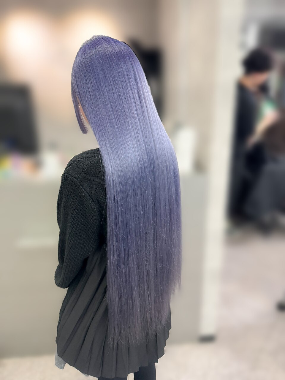 ホワイトに落ちるブルーラベンダー/スーパーロング：L197378048｜オズ