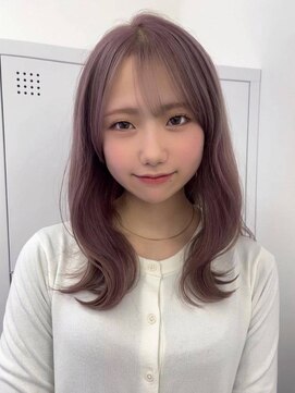 ミミヘアーガーデン(mimi hair garden) ピンクラベンダー×韓国風レイヤーカット　10代20代30代