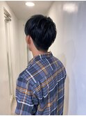 《GRANDLINE友田千栄》黒髪ツーブロマッシュヘア　men'shair 