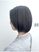 グレージュボブ_インナーカラー：ピンクヴァイオレット