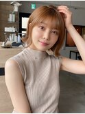 前髪 外ハネボブ チェリーブラウン ミニウルフ"