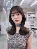 美髪韓国レイヤーイメチェン似合わせ小顔シースルーワイドバング