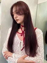 ベレーザ 渋谷(BELEZA) 14882暗髪チェリーレッドオリーブカラー髪質改善ロング