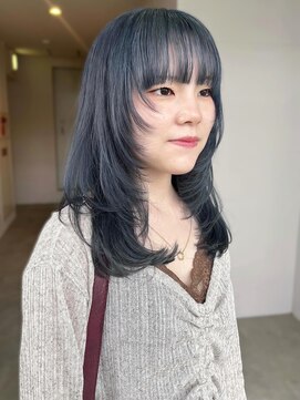イロウ 天神大名店(IROW) ブルージュ 顔回りレイヤーカット ブリーチ 艶髪【天神大名】