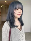 ブルージュ 顔回りレイヤーカット ブリーチ 艶髪【天神大名】