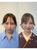 振袖メイク　垢抜けメイク　ヘアメイク