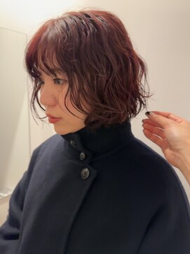 ニーム(nimes) honoka ボブパーマ・ワインレッド・ニュアンスパーマ・パーマ