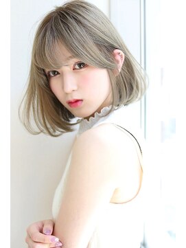 ロゼ 鳳(ROSE) 【ROSE】パールベージュ＿ブリーチ＿切りっぱなしボブ