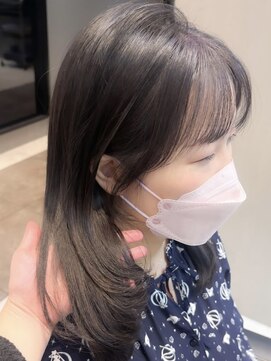 ハルキミナト ジャパン ヨコハマ(HARUKI MINATO japan YOKOHAMA) ミディアムレイヤー/顔周りカット/ラベンダーグレー