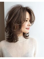 ハーツ(Heart's)&nbsp;ミディアムレイヤー×白髪ぼかしカラー30代40代50代60代