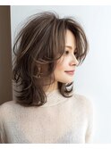 ミディアムレイヤー×白髪ぼかしカラー30代40代50代60代