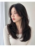 韓国風レイヤー×シースルーバング