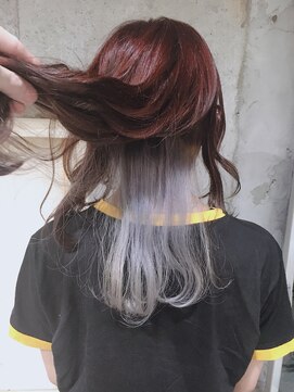 サロンドミルク 原宿(salon de MiLK) レッドルビー＆インナーカラーホワイトアッシュ