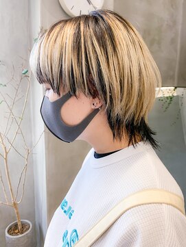 テトヘアー(teto hair) グラデーションカラー、ブロンド、マッシュウルフ、ローライト