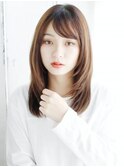 透け感バングのナチュラルレイヤー