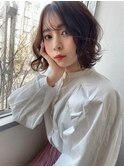 once ダークアッシュ イルミナカラー 外ハネミディ by.KOHEI