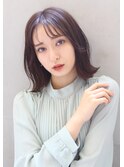 韓国くびれミディ/春カラー/ラベンダーカラー/前髪/髪質改善