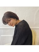 ウザバング×ショートボブ×ミルクチョコレート/こなれヘア