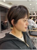 大人ラフウェーブ20代30代40代ボブブラウンスウィングショート