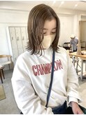 春夏スタイル：マロンベージュハイライトカラー×外ハネボブ