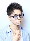 刈り上げスタンダードアップバングショートソフトツイストパーマ