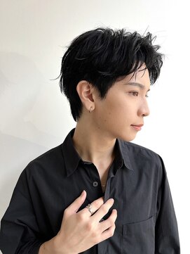 トルネード(TORNADO) メンズショート黒髪アップバング短め丸顔面長絶壁K20240922