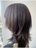 レイヤー ミディアム ブラウンカラー 艶カラー
