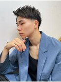 スーツ短髪ツーブロック束感モテる黒髪フェザーパーマt512